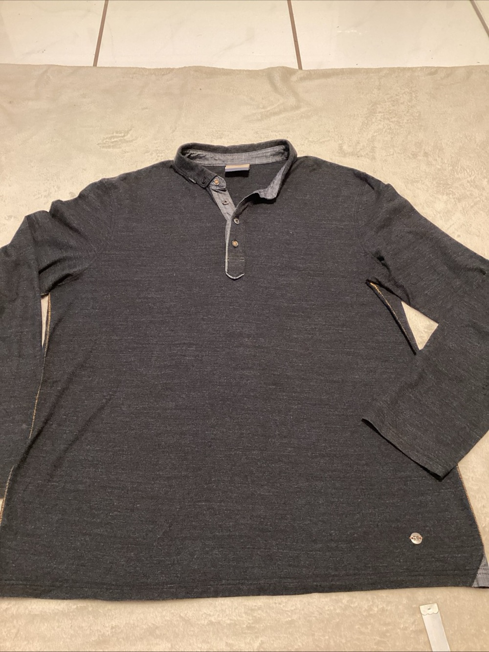 Hugo Boss Long-Sleeve Charcoal Henley
